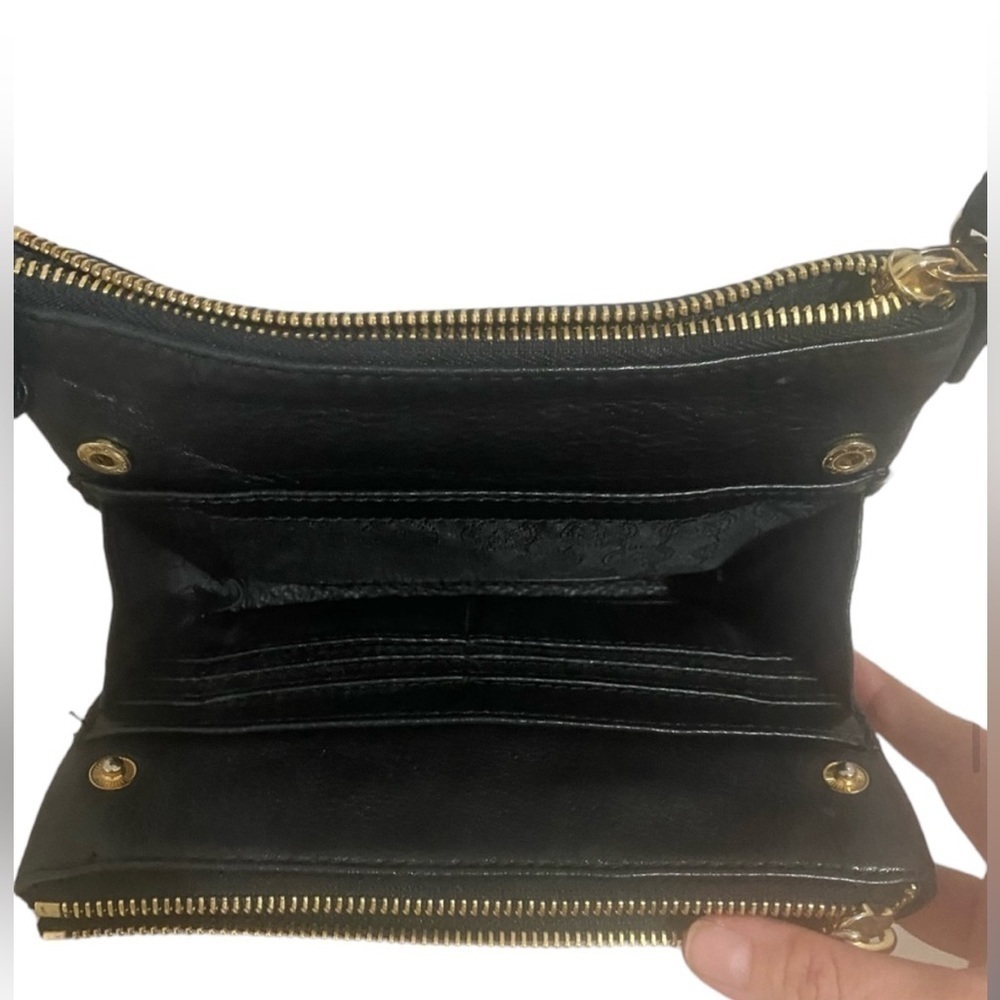 Michael Kors, MK Fulton, Black Pebbled Leather Crossbody Bag - Picture 4 of 16